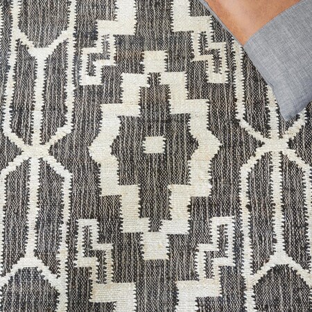 Safavieh 6 x 6 ft. Natural Fiber Contemporary Square Area Rug, Black & Ivory NFB750Z-6SQ